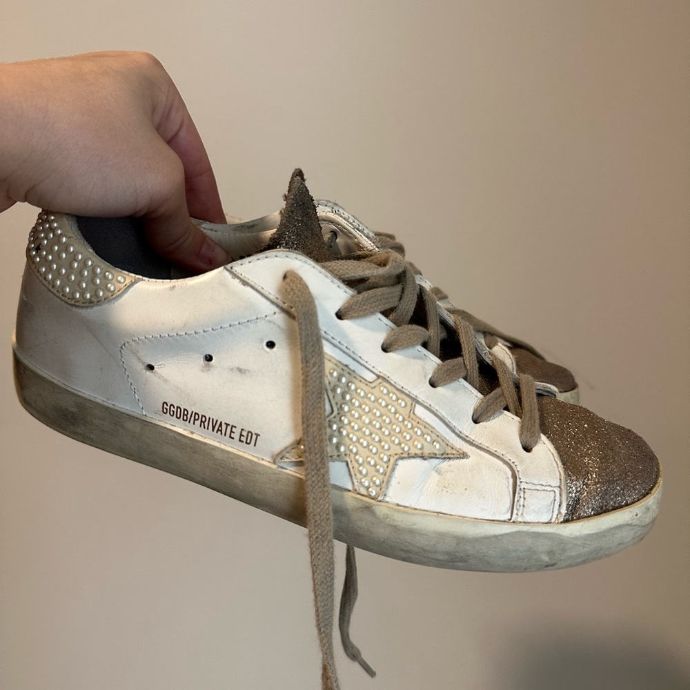 Golden Goose Pearl and Metallic Lo Stars 37